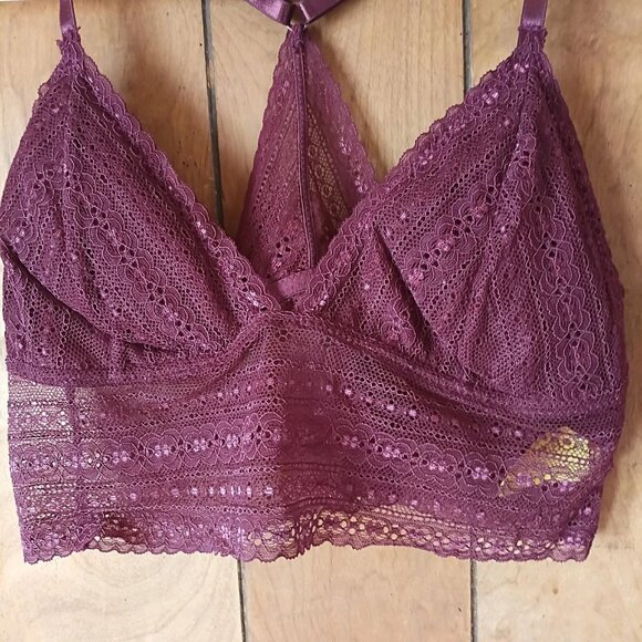 Forever 21 Women's Burgundy Bralette Padded Size XL - Picture 2 of 3